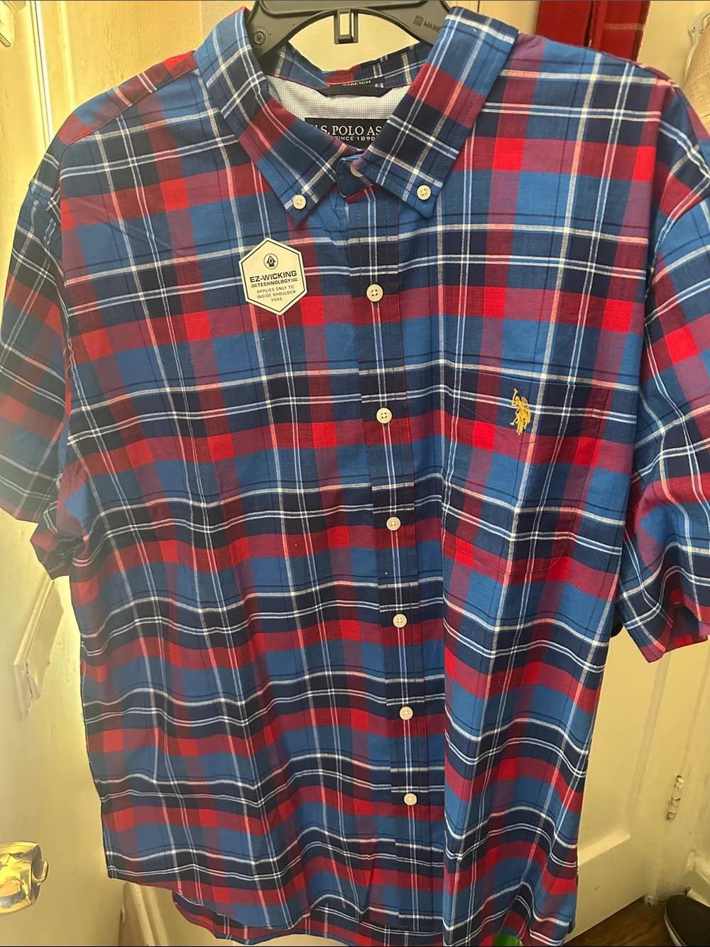 U.S. Polo Assn. Blue & Red Plaid Button-Down Shirt